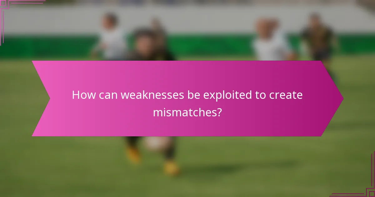 How can weaknesses be exploited to create mismatches?