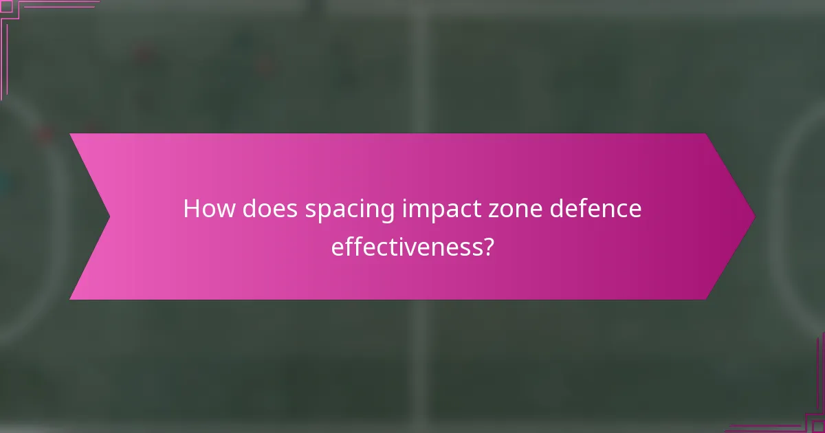 How does spacing impact zone defence effectiveness?