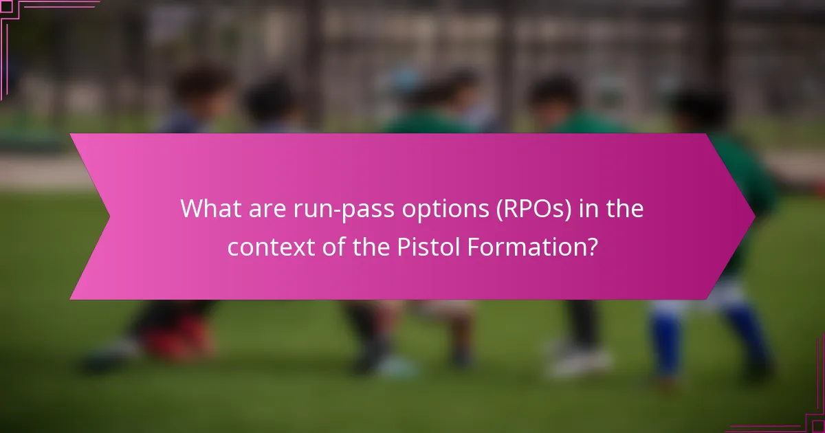 What are run-pass options (RPOs) in the context of the Pistol Formation?