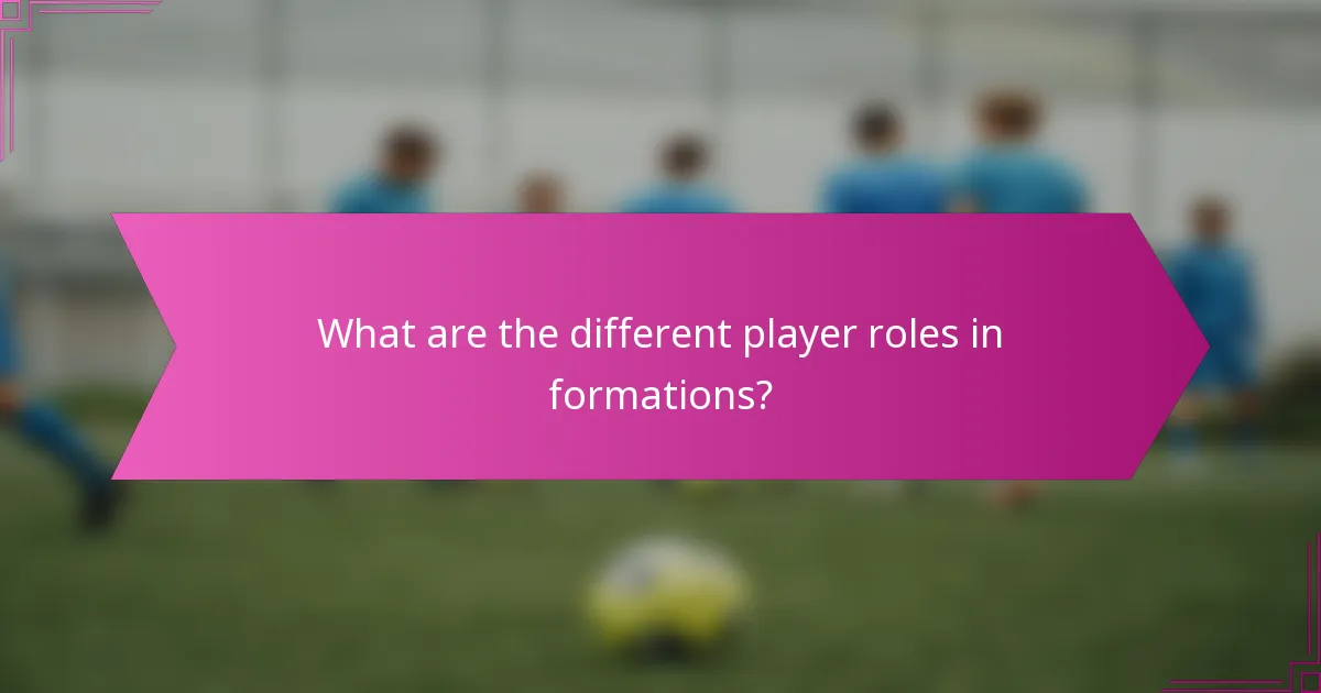 What are the different player roles in formations?