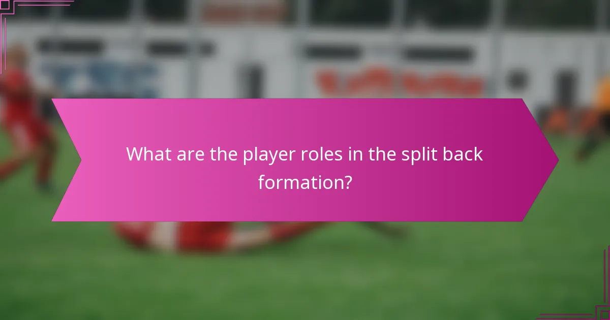 What are the player roles in the split back formation?