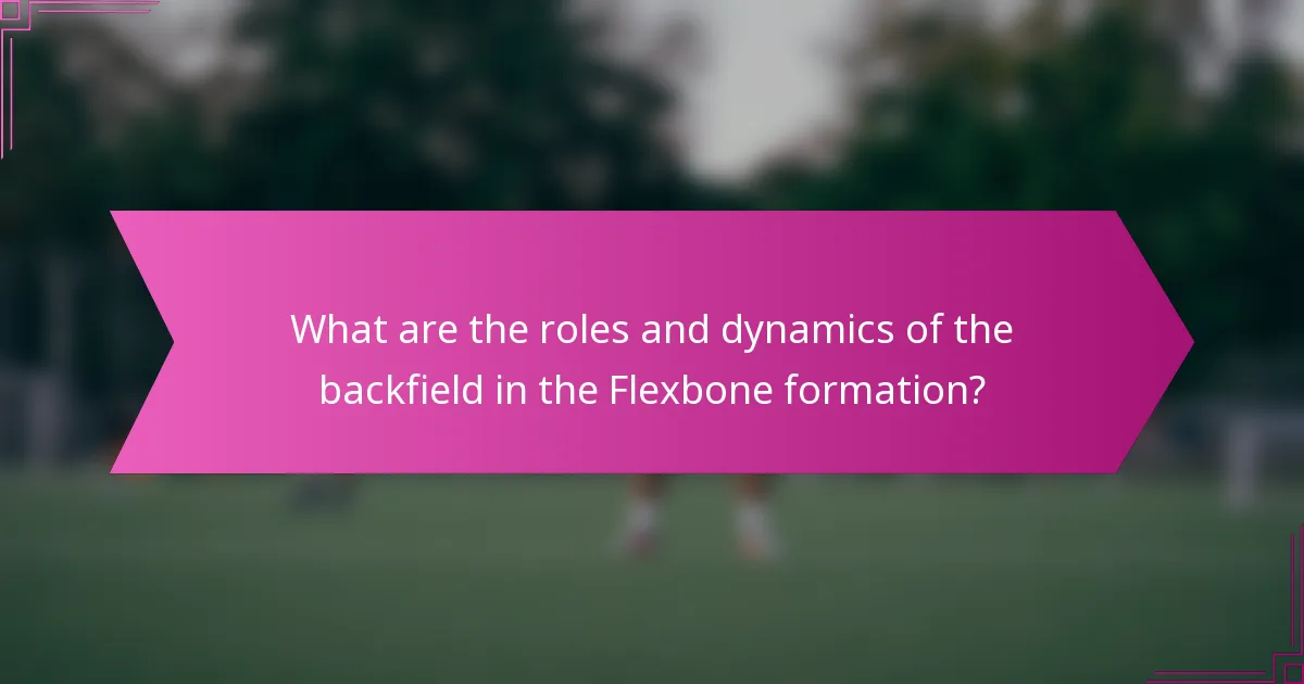 What are the roles and dynamics of the backfield in the Flexbone formation?