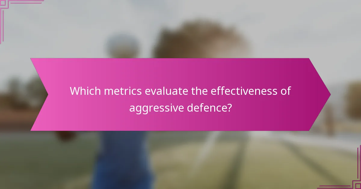 Which metrics evaluate the effectiveness of aggressive defence?
